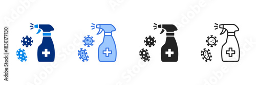 Disinfectant Icon Set Multiple Style Vector Illustration 