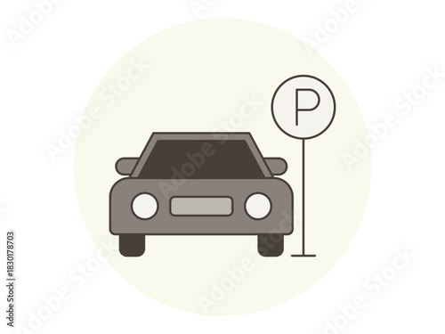Parking area icon. Restaurant icon design. Simple vector icon. Vector illustration.
