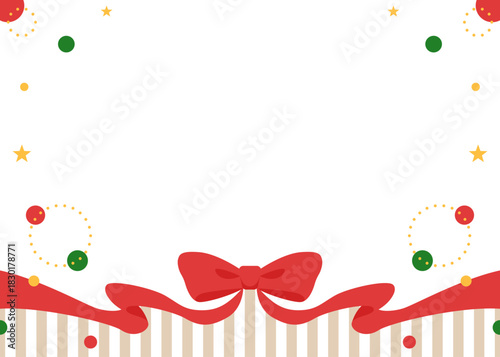 リボンのデコレーションフレーム、円形オブジェクト、ポップなデザイン