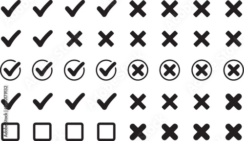 Check marks and crosses: perfect for your project