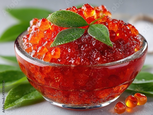 Isolated White Background Showcases Salmon Roe Texture And Color