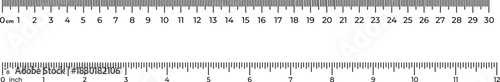 Vector Ruler Set with Metric and Imperial Scales, Centimeter millimeter and Inch divisions, Precision measuring tools for engineering, drafting, school, and Design vector Illustraton.