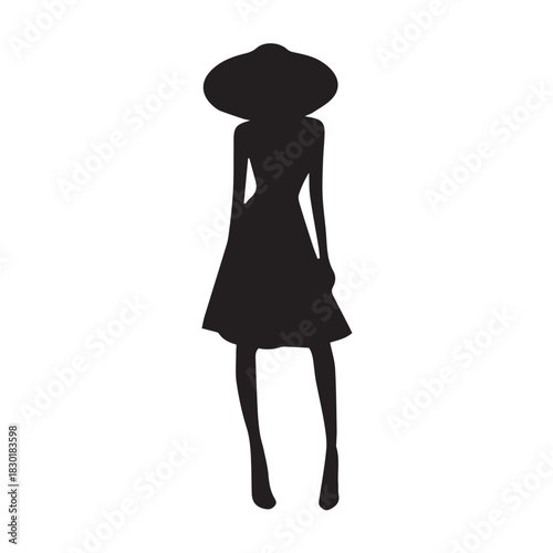 silhouette of a woman with hat