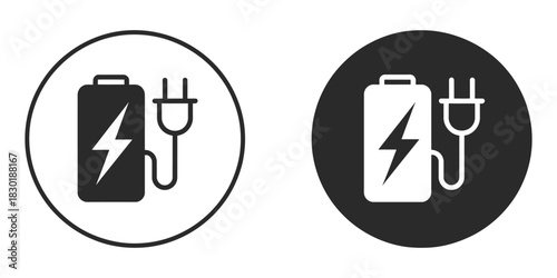 Charging station icon flat vector design, web and mobile app symbol, electric vehicle, power station, infographic and technology illustration