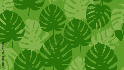 Exuberant Monstera Pattern: A Seamless Verdant Canopy for Diverse Design Applications
