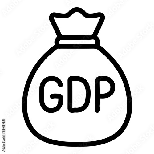 GDP Fund Line Icon of Gross Domestic Product (GDP) Icon Set