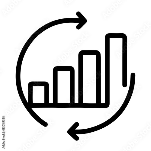 GDP Cycle Line Icon of Gross Domestic Product (GDP) Icon Set