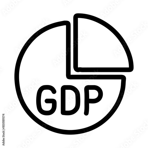GDP Distribution Line Icon of Gross Domestic Product (GDP) Icon Set