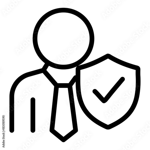 Trusted Employee Line Icon of Whistleblower Protection Icon Set