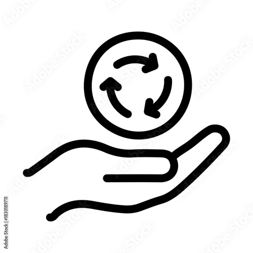 Environmental Support Line Icon of Corporate Social Responsibility (CSR) Icon Set