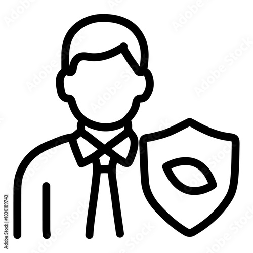 Responsible Leadership Line Icon of Corporate Social Responsibility (CSR) Icon Set