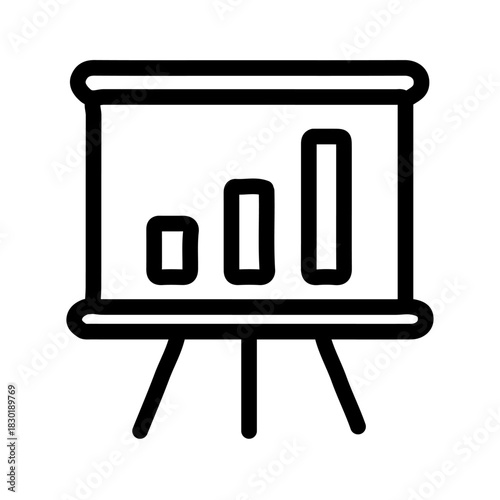 Performance Presentation Line Icon of Corporate Social Responsibility (CSR) Icon Set