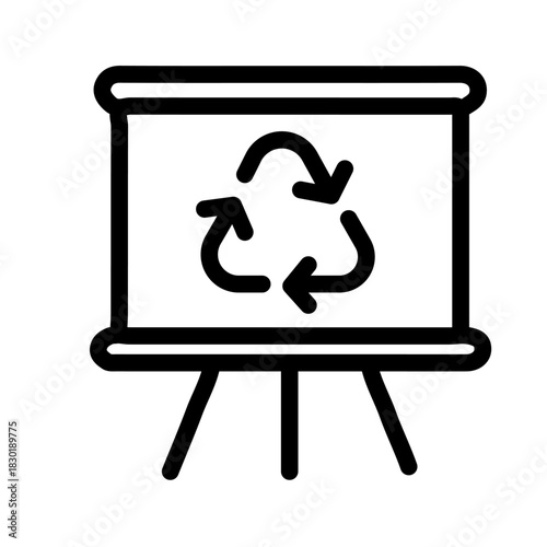 Recycling Strategy Plan Line Icon of Corporate Social Responsibility (CSR) Icon Set