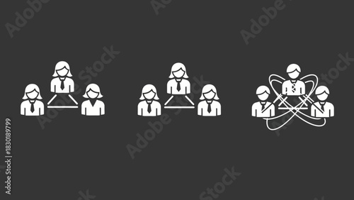 Diagram illustrating hierarchical team structures and a dynamic collaborative team approach