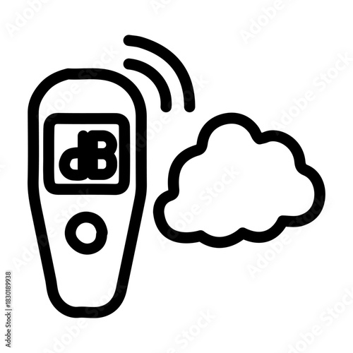 Air Quality Sensor Line Icon of Air Pollution Control Icon Set