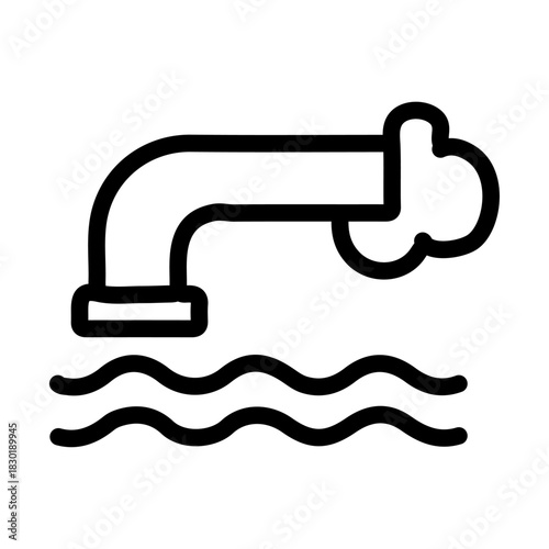 Water Emission Pipe Line Icon of Air Pollution Control Icon Set