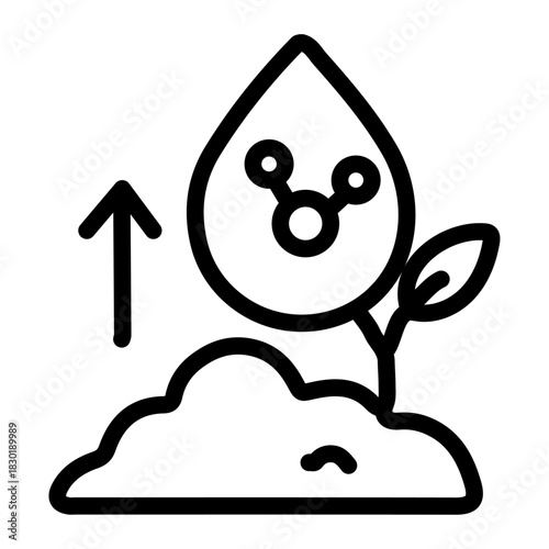 Bioremediation Process Line Icon of Soil Remediation Icon Set