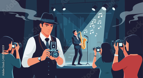Capturing a Jazzy Moment: Photographers Document Saxophonist's Performance Live