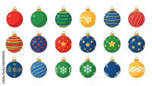 Colorful Christmas Ornaments: A Festive Collection of Holiday Decorations and Symbols