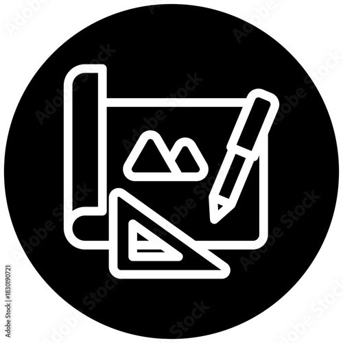 Draft Rounded Color Icon Mini Illustration Icon. Use For Modern Concept, Print, Ui, Ux Kit, Web And App Development. Vector Related To Office, Education, Examination And More