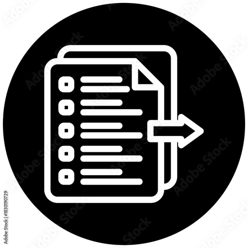 Export Rounded Color Icon Mini Illustration Icon. Use For Modern Concept, Print, Ui, Ux Kit, Web And App Development. Vector Related To Office, Education, Examination And More