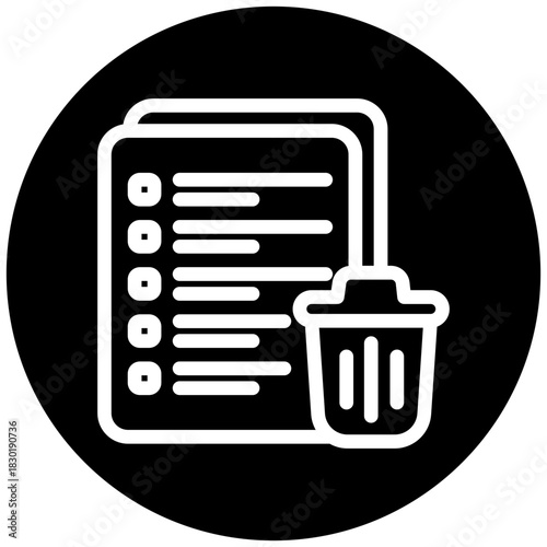Delete Rounded Color Icon Mini Illustration Icon. Use For Modern Concept, Print, Ui, Ux Kit, Web And App Development. Vector Related To Office, Education, Examination And More