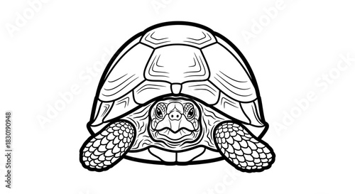 Black and White Turtle Illustration