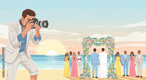 Beachside wedding photography, documenting memories of love, joy, and commitment