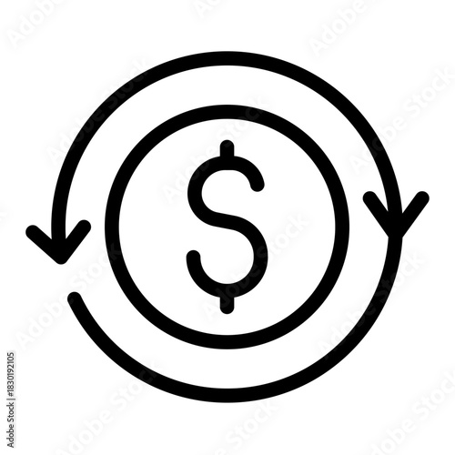 Money Circulation Line Icon of Inventory Robots Icon Set