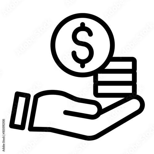 Money Injection Line Icon of Inventory Robots Icon Set