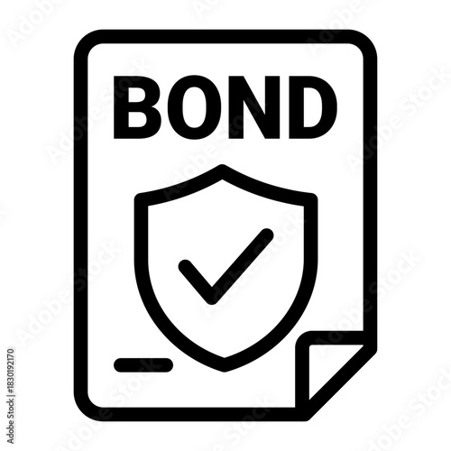 Secure Bond Line Icon of Government Bonds Icon Set