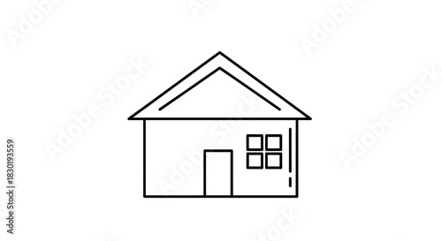 Simple minimalistic line art of a house portraying home and real estate concepts