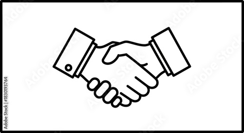 Handshake icon symbolizing business deals partnership and successful agreements minimal vector