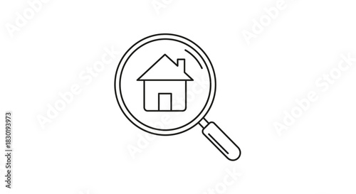 House Hunting Icon, Searching for Home, Real Estate Search, Property Investigation, Find a Home,