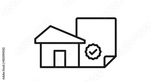 Icon depicting an approved home purchase agreement, symbolizing real estate success