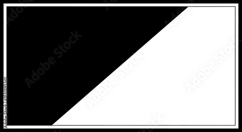 Abstract Monochrome Geometric Design with Diagonal Division and Clear Contrasts