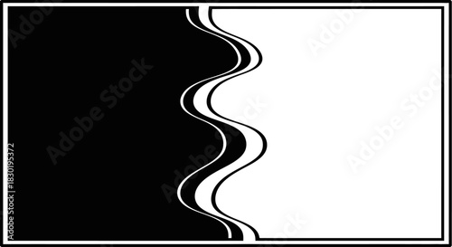 Abstract dualism a striking balance of black and white in dynamic wave pattern design