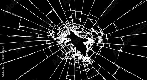 Dramatic Shattered Glass Effect Overlay for Digital Designs and Artistic Compositions