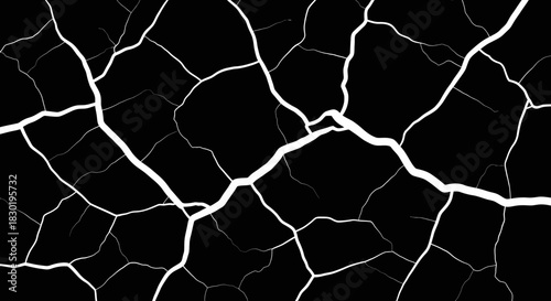 Abstract black and white cracked pattern graphic ideal for overlays and backgrounds for creative