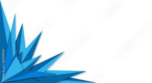 Abstract blue geometric shapes background with sharp angles and modern design illustration