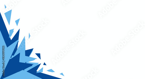 Dynamic blue geometric triangle burst abstract background for modern design projects