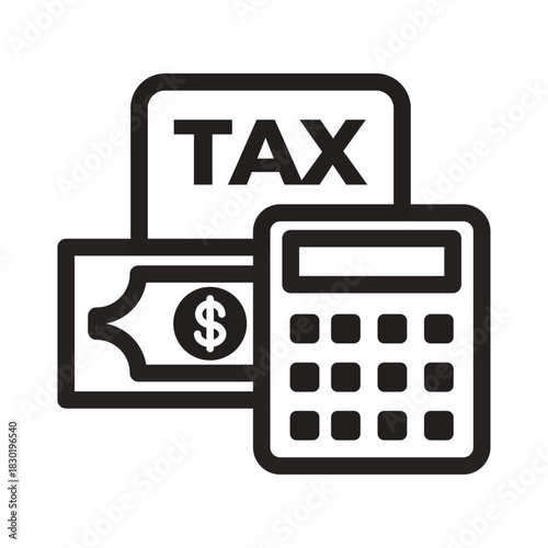 Tax Calculation Line Icon of Income Tax Icon Set