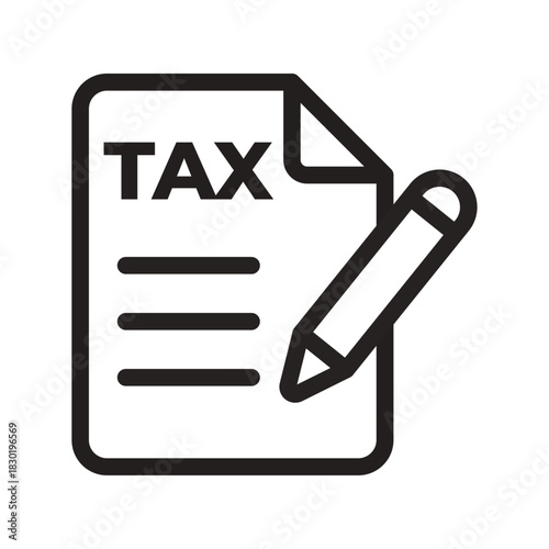Tax Form Line Icon of Income Tax Icon Set
