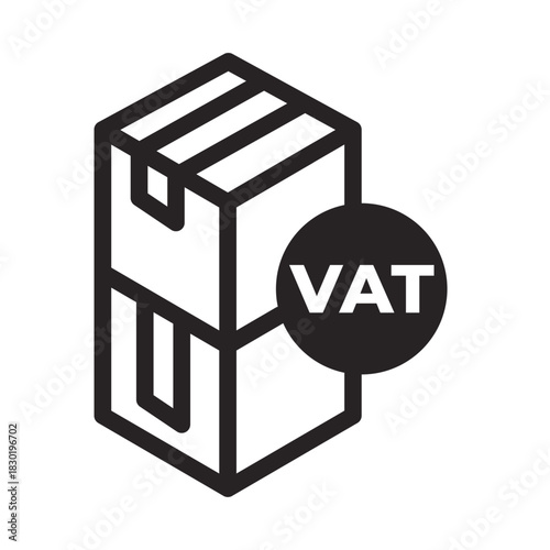 VAT Package Line Icon of Value-Added Tax (VAT) Icon Set
