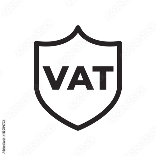VAT Shield Line Icon of Value-Added Tax (VAT) Icon Set