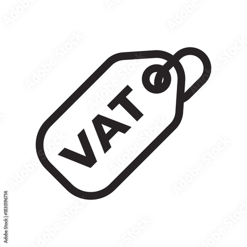 VAT Tag Line Icon of Value-Added Tax (VAT) Icon Set