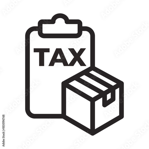 Excise Report Line Icon of Excise Tax Icon Set