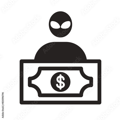 Money Laundering Line Icon of Financial Crime Icon Set