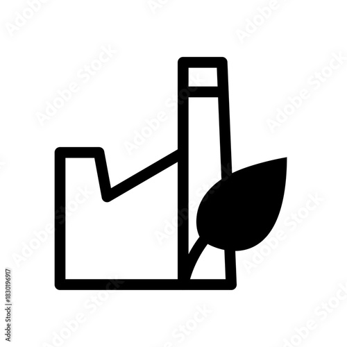 Biofuel Factory Line Icon of Biofuels Icon Set