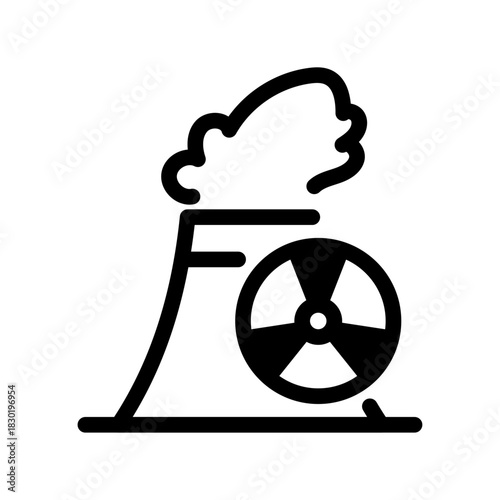 Nuclear Plant Line Icon of Nuclear Energy Icon Set
